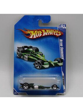 Hot Wheels Nitro Scorcher Green 2009 HW Designs 01/10 097/190 Ferracin' Creased